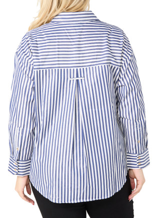 Thumbnail 2: INDUSTRY Industry Plus Long Sleeve Gold Striped Button Down Top 