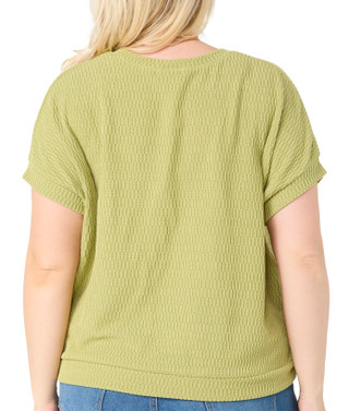 Thumbnail 2: ONE WORLD One World Plus Short Sleeve Solid Dolman Top 