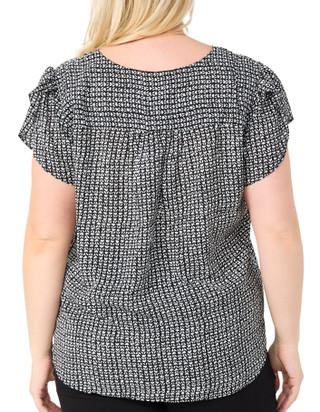 Thumbnail 2: Premise Premise Plus Short Sleeve Printed V Neck Top 