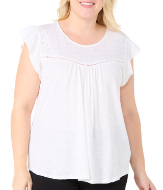 Thumbnail 1: Philosophy Philosophy Plus Flutter Sleeve Eyelet Top 