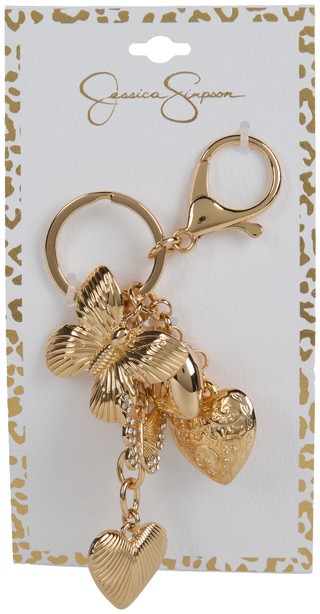 Thumbnail 1: Jessica Simpson Jessica Simpson Gold Butterfly Heart Bag Charm 
