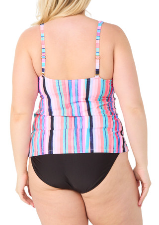Thumbnail 2: Leilani Leilani Plus Summer Stripe Tankini Top 