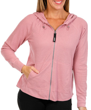 Thumbnail 1: DKNY DKNY Womens Mini Waffle Full Zip Hoodie 