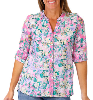 Thumbnail 1: FIGUEROA & FLOWER Figueroa & Flower Petite 3/4 Sleeve Floral Top 