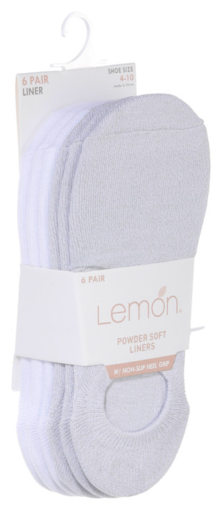 Thumbnail 2: LEMON Lemon Womens 6 Pk Powder Soft Liner Socks 
