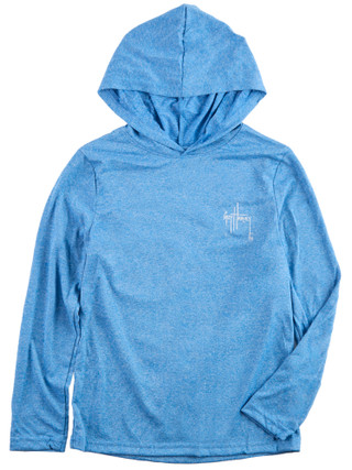 Thumbnail 1: Guy Harvey Guy Harvey Big Boys Heather Long Sleeve Hoodie Shirt 