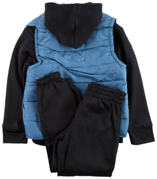 Thumbnail 2: RBX RBX Little Boys Active 3 Pc Hoodie Vest Set 