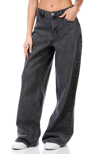 Thumbnail 1: YMI YMI Juniors Studded Wide Leg Jeans 