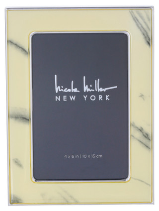 Thumbnail 1: Nicole Miller Nicole Miller 4x6 Gold Marbled Enamel Picture Frame 