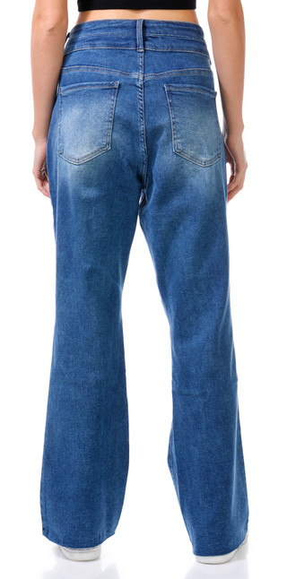 Thumbnail 2: Royalty Royalty Womens Double Bottom Frey Hem Bootcut Jeans 