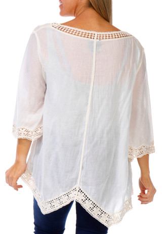 Thumbnail 2: LIV LOS ANGELES Liv Los Angeles Womens 3/4 Sleeve Embroidered Floral Top 