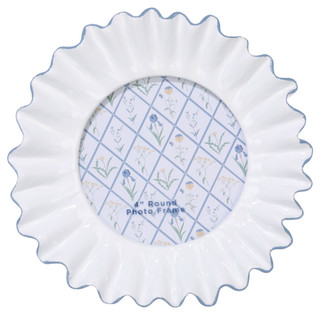 Thumbnail 1: One Design Home One Design Home 4 in Round Blue Petal Picture Frame 