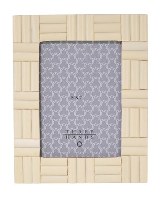 Thumbnail 1: THREE HANDS CORP. Three Hands Corp 5x7 Ivory Resin Tile Picture Frame 