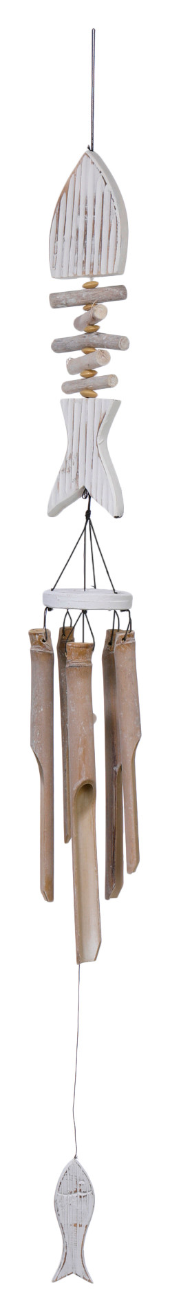 Thumbnail 1: JD Yeatts JD Yeatts 38 in Bamboo Fish Bones Wind Chime 