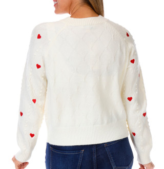 Thumbnail 2: Nanette Lepore Nanette Lepore Womens Long Sleeve Embroidery Hearts Sweater 