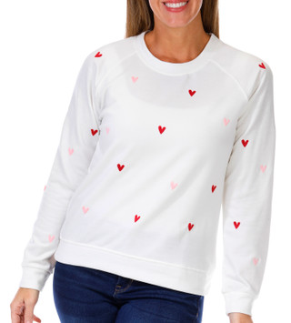 Thumbnail 1: Philosophy Philosophy Womens Long Sleeve Hearts Emboidered Sweatshirt 