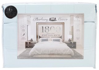 Thumbnail 1: BARBURY MANOR Barbury Manor 6 Pc Queen 1800 Thread Cotton Rich Sheet Set 