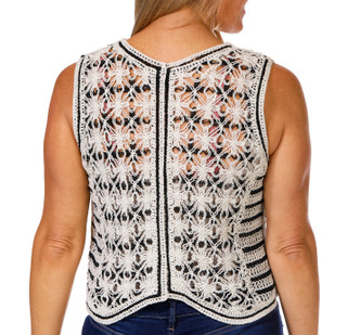 Thumbnail 2: LIV LOS ANGELES Liv Los Angeles Womens Button Up Crochet Vest 
