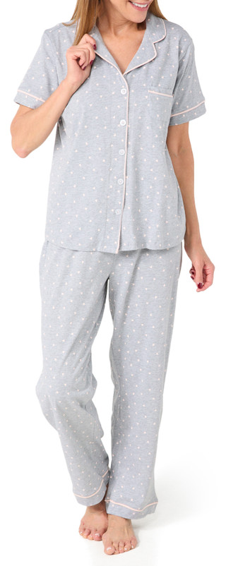 Thumbnail 3: POPPY & CLAY Poppy & Clay Womens 2 Pc Short Sleeve Pajama Pants Set 