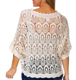 Thumbnail 2: SECONDARY R Original Womens Long Sleeve Crochet Sweater 