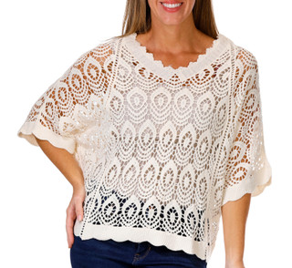 Thumbnail 1: SECONDARY R Original Womens Long Sleeve Crochet Sweater 