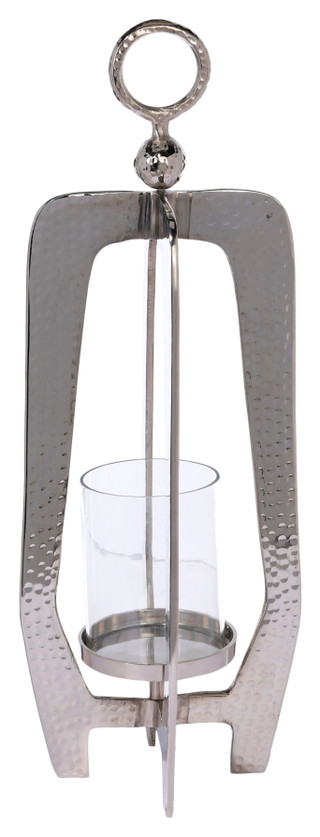 Thumbnail 1: THREE HANDS CORP. Three Hands Corp 17.5 in Hammered Metal Candle Lantern 