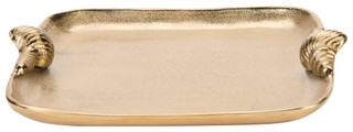 Thumbnail 1: THREE HANDS CORP. Three Hands Corp. Metal Shell Handle Decorative Tray 