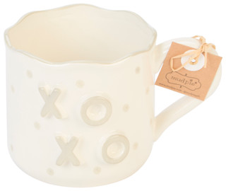 Thumbnail 1: Mud Pie 4 in Wavy XOXO Ceramic Coffee Mug 