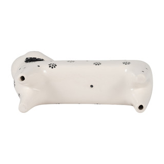Thumbnail 5: Sagebrook Home Sagebrook Home White Stoneware Daisies Cat Figurine 