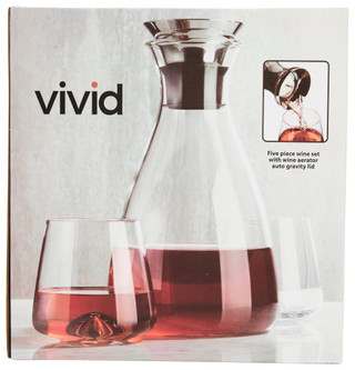 Thumbnail 3: Home Essentials Home Essentials 5 Pc Vivid Glass Wine Carafe & Glasses Set 