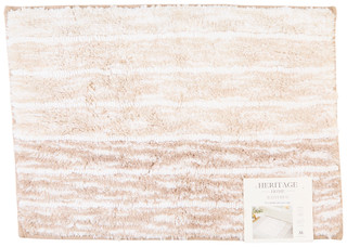 Thumbnail 1: Devgiri Heritage Home 17x24 Horizontal Ombre Stripe Cotton Bath Rug 