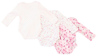 Thumbnail 2: Baby Essentials Baby Essentials Baby Girl 3 Pk Super Cozy Bodysuit Set 