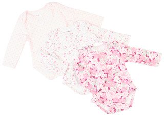 Thumbnail 1: Baby Essentials Baby Essentials Baby Girl 3 Pk Super Cozy Bodysuit Set 