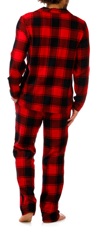 Thumbnail 3: Dockers Dockers Mens 2 Pc Flannel Long Sleeve Top Pants Pajama Set 
