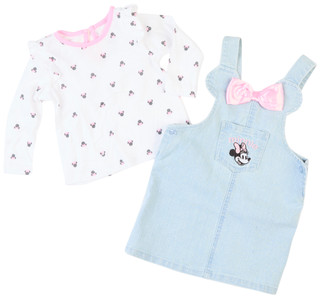 Thumbnail 2: Disney Disney Baby Girls 2 Pc Minnie Mouse Denim Dress Set 