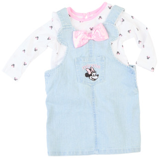 Thumbnail 1: Disney Disney Baby Girls 2 Pc Minnie Mouse Denim Dress Set 