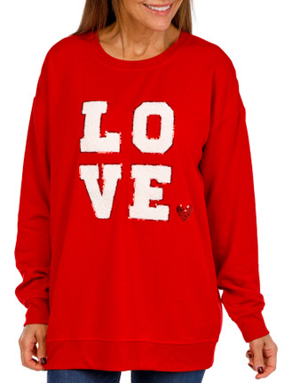 Thumbnail 1: Philosophy Philosophy Womens Chenille Love Patch Sweatshirt 