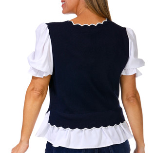 Thumbnail 2: Nanette Lepore Nanette Lepore Womens Short Sleeve Scallop Neck Sweater 