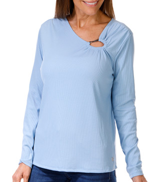 Thumbnail 1: ADRIENNE VITTADINI Adrienne Vittadini Womens Long Asymmetrical Ring Neck Top 