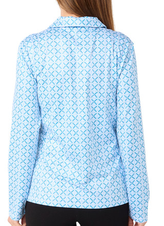 Thumbnail 3: Lillie Green Lillie Green Womens Active Polo Long Sleeve Print Top 