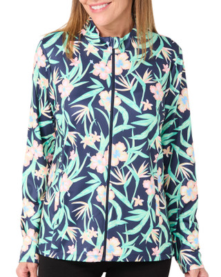 Thumbnail 1: Coral Bay Golf Coral Bay Golf Womens Long Sleeve Full Zip Print Jacket 