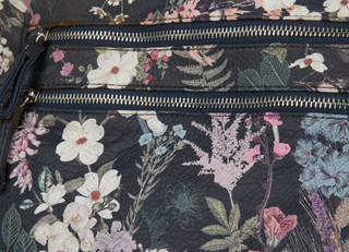 Thumbnail 2: Bueno Bueno Brown Floral Print Double Zip Hobo Bag 