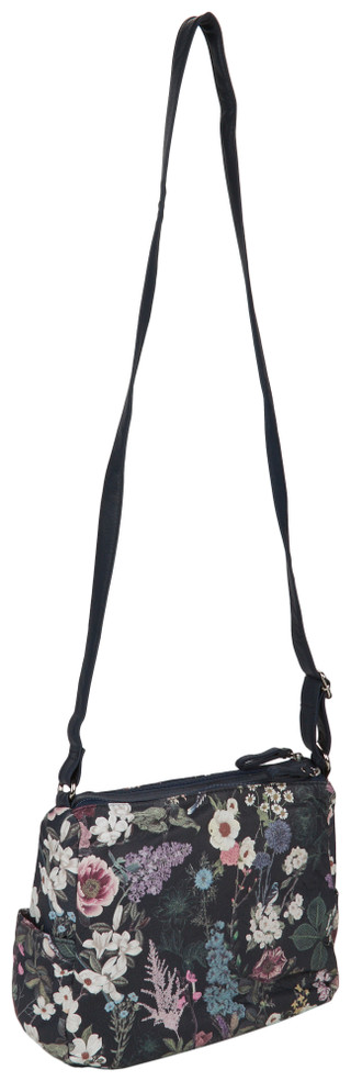 Thumbnail 3: Bueno Bueno Brown Floral Print Double Zip Hobo Bag 