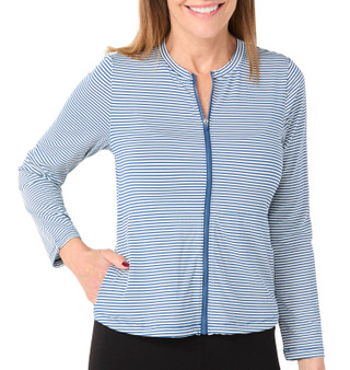 Thumbnail 1: REEL LEGENDS Reel Legends Petite Long Sleeve Seersucker Full Zip Jacket 