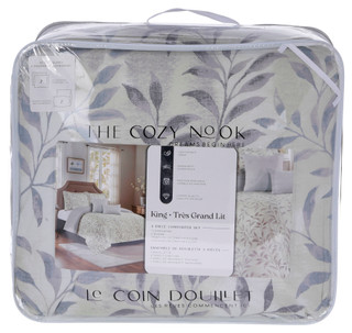 Thumbnail 1: THE COZY NOOK The Cozy Nook King Size 5 Pc Maritime Grey Comforter Set 