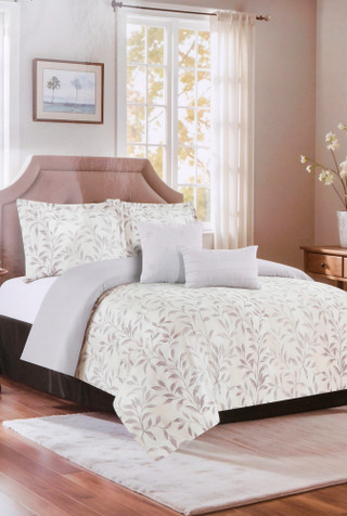 Thumbnail 5: THE COZY NOOK The Cozy Nook King Size 5 Pc Maritime Grey Comforter Set 