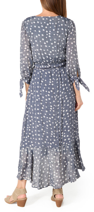 Thumbnail 3: HARLOW & ROSE Harlow & Rose Womens Long Sleeve Polka Dot Wrap Maxi Dress 