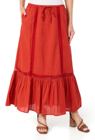 Thumbnail 3: BILA 77 Bila 77 Womens Finch Tier Crochet Trim Maxi Skirt 
