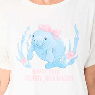 Thumbnail 2: Chubby Mermaids Chubby Mermaids Womens Save The Chubby Mermaids T-Shirt 