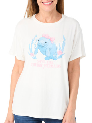 Thumbnail 1: Chubby Mermaids Chubby Mermaids Womens Save The Chubby Mermaids T-Shirt 